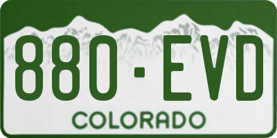 CO license plate 880EVD