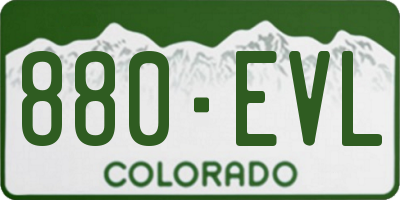 CO license plate 880EVL