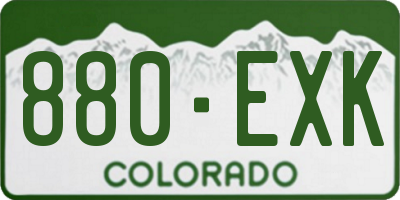 CO license plate 880EXK