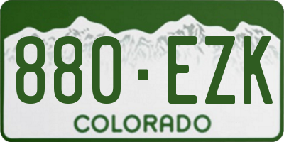 CO license plate 880EZK