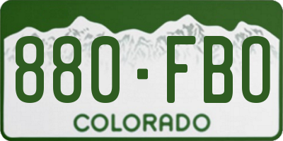 CO license plate 880FBO