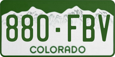 CO license plate 880FBV