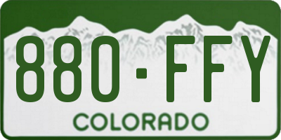 CO license plate 880FFY