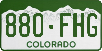 CO license plate 880FHG