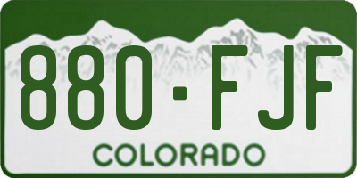 CO license plate 880FJF