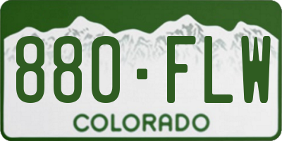CO license plate 880FLW