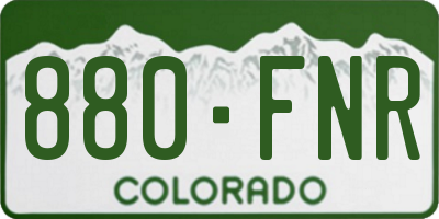 CO license plate 880FNR