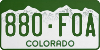 CO license plate 880FOA