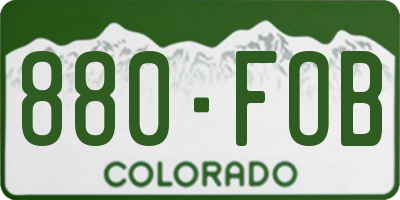CO license plate 880FOB
