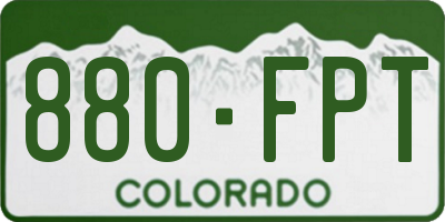 CO license plate 880FPT