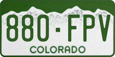 CO license plate 880FPV