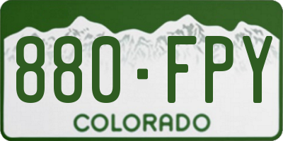 CO license plate 880FPY