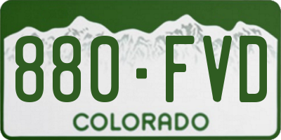 CO license plate 880FVD