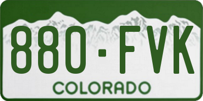 CO license plate 880FVK