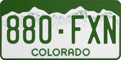 CO license plate 880FXN