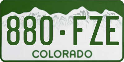 CO license plate 880FZE