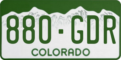CO license plate 880GDR