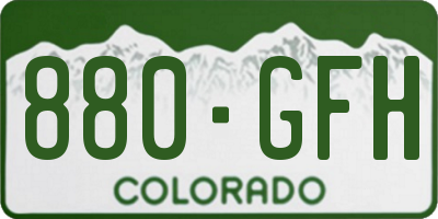 CO license plate 880GFH