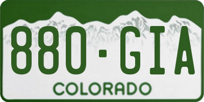 CO license plate 880GIA