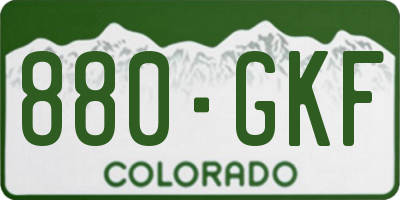 CO license plate 880GKF