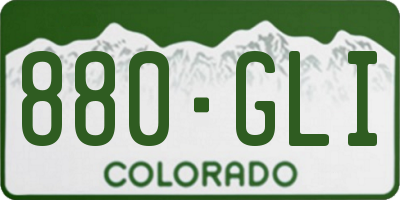 CO license plate 880GLI