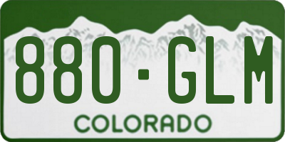 CO license plate 880GLM