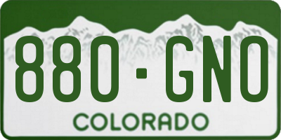CO license plate 880GNO