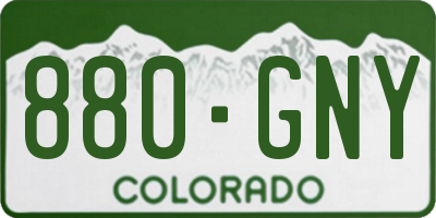 CO license plate 880GNY