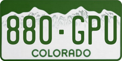 CO license plate 880GPU