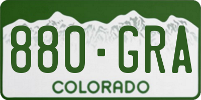 CO license plate 880GRA