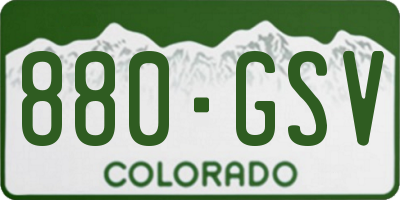 CO license plate 880GSV