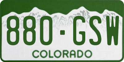 CO license plate 880GSW