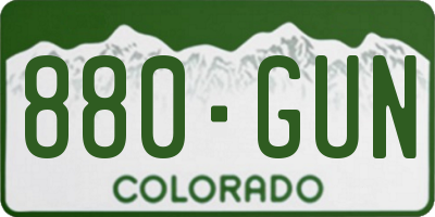 CO license plate 880GUN
