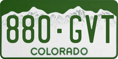 CO license plate 880GVT