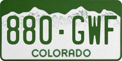 CO license plate 880GWF
