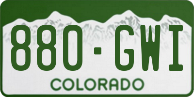 CO license plate 880GWI