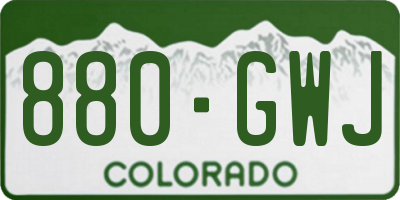 CO license plate 880GWJ