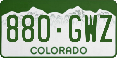 CO license plate 880GWZ