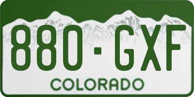CO license plate 880GXF