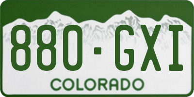 CO license plate 880GXI