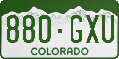 CO license plate 880GXU