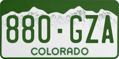 CO license plate 880GZA