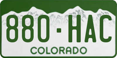 CO license plate 880HAC