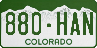 CO license plate 880HAN