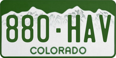 CO license plate 880HAV