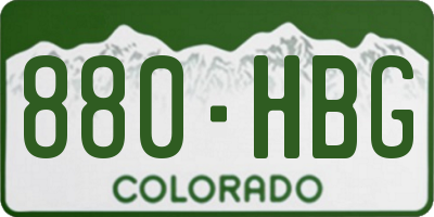 CO license plate 880HBG