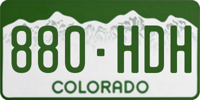 CO license plate 880HDH