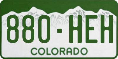 CO license plate 880HEH