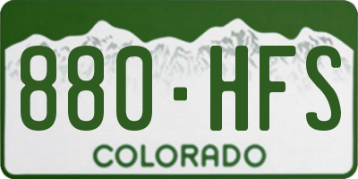 CO license plate 880HFS