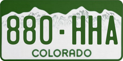 CO license plate 880HHA